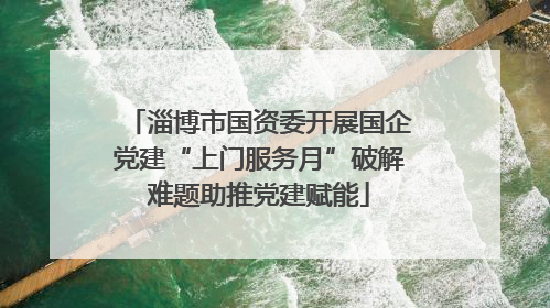 淄博市国资委开展国企党建“上门服务月”破解难题助推党建赋能